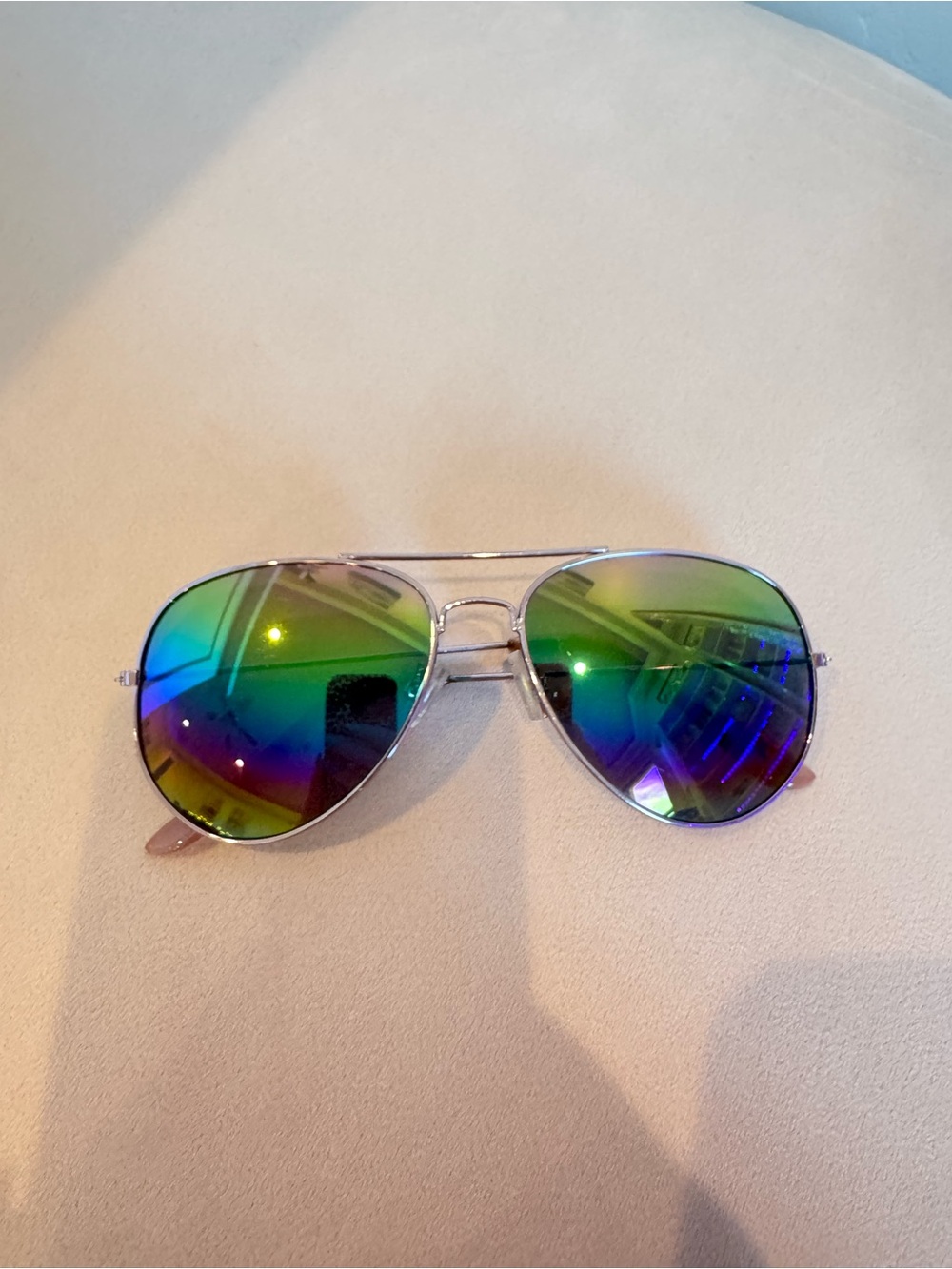 Aviator Sunglasses with Mirrored Rainbow Lenses